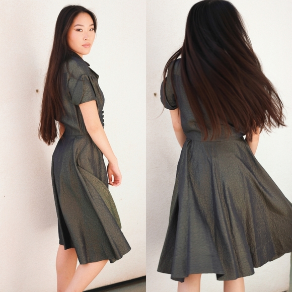 RARE Pauline Trigère Early 1950s Couture Dress - Picture 4 of 11